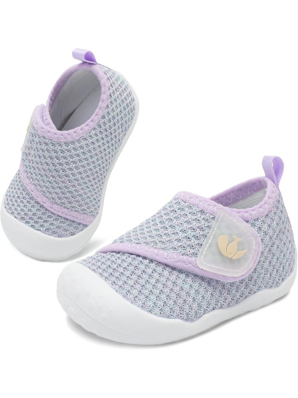 Baby Purple Knit Walking Shoes Wide Shoes Infant Newborn Crib Barefoot Sneakers